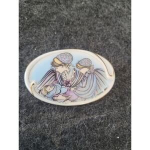 Vintage P. Buckley Moss 1990 Brooch Painted Mother Daughter Newborn